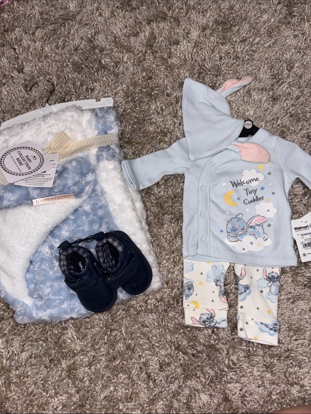 Lilo and Stitch Disney Baby w Blanket and Shoes Newborn NWT Bundle
